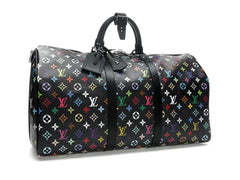 Louis Vuitton x Takashi Murakami Keepall Bandouliere 50 Black Multicolored