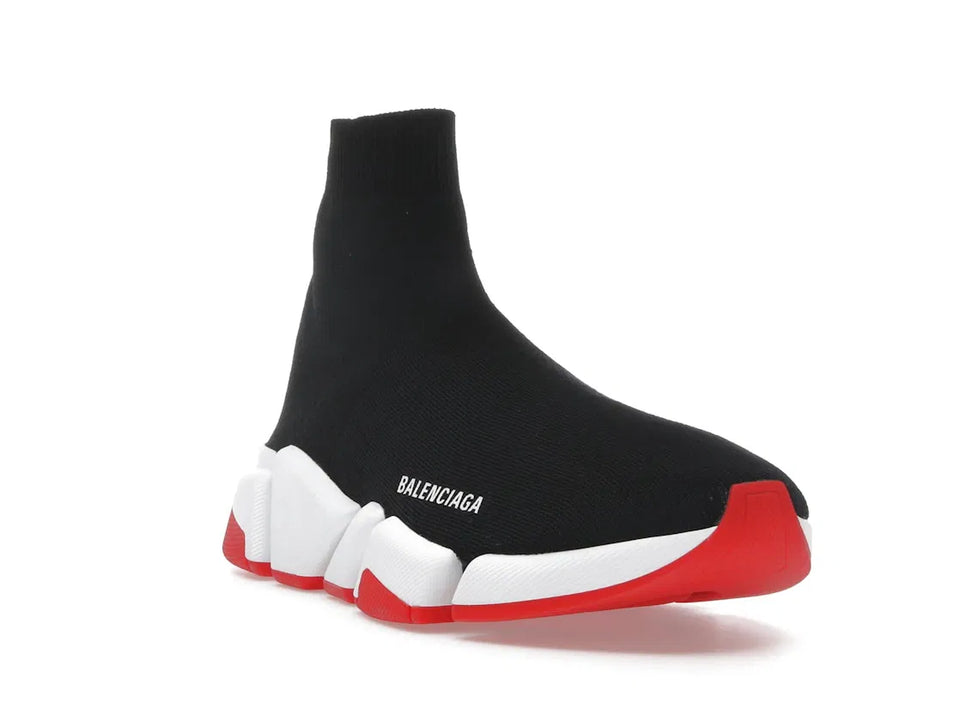 Balenciaga Speed 2.0 Recycled Knit Black White Red Sole
