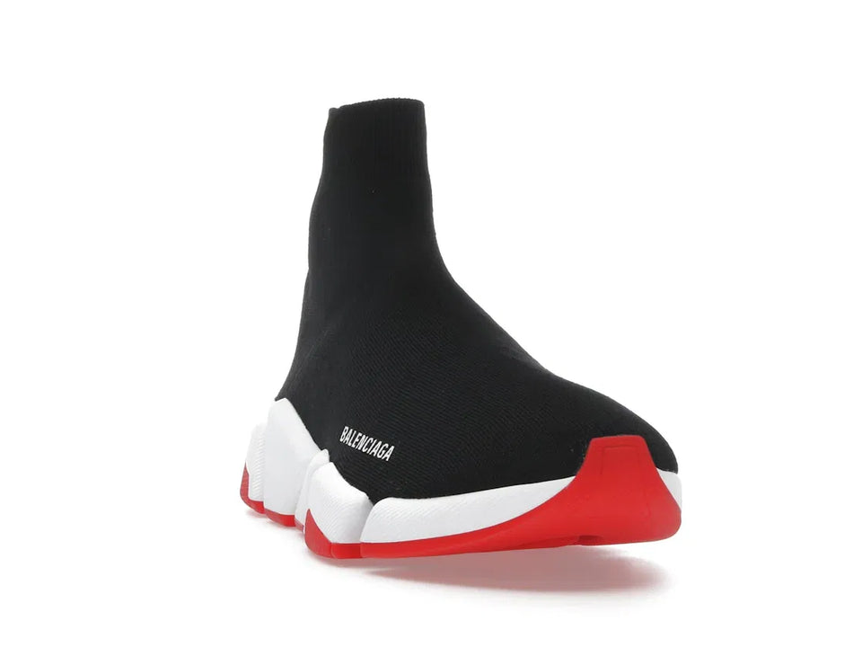 Balenciaga Speed 2.0 Recycled Knit Black White Red Sole