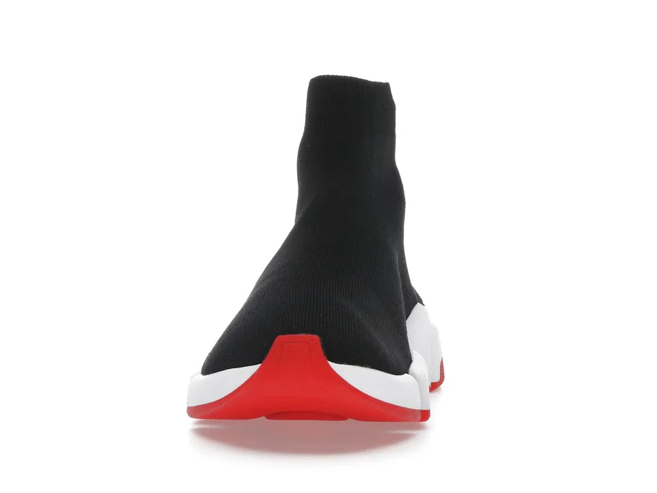 Balenciaga Speed 2.0 Recycled Knit Black White Red Sole