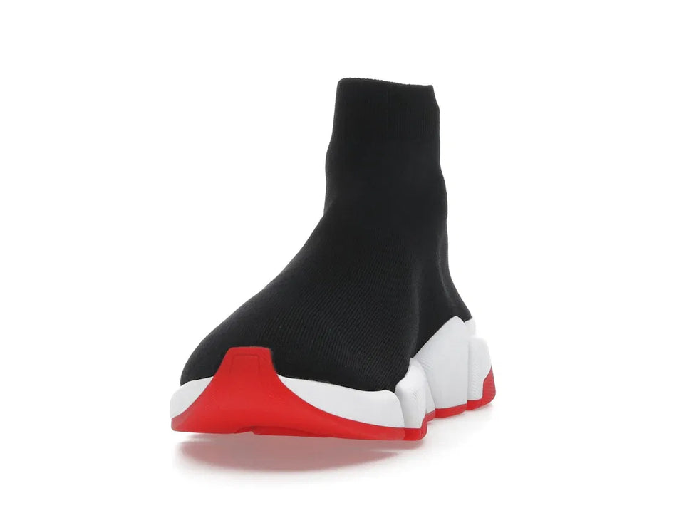 Balenciaga Speed 2.0 Recycled Knit Black White Red Sole