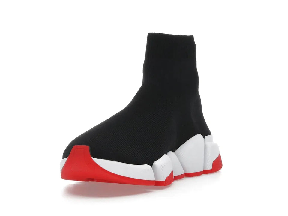 Balenciaga Speed 2.0 Recycled Knit Black White Red Sole