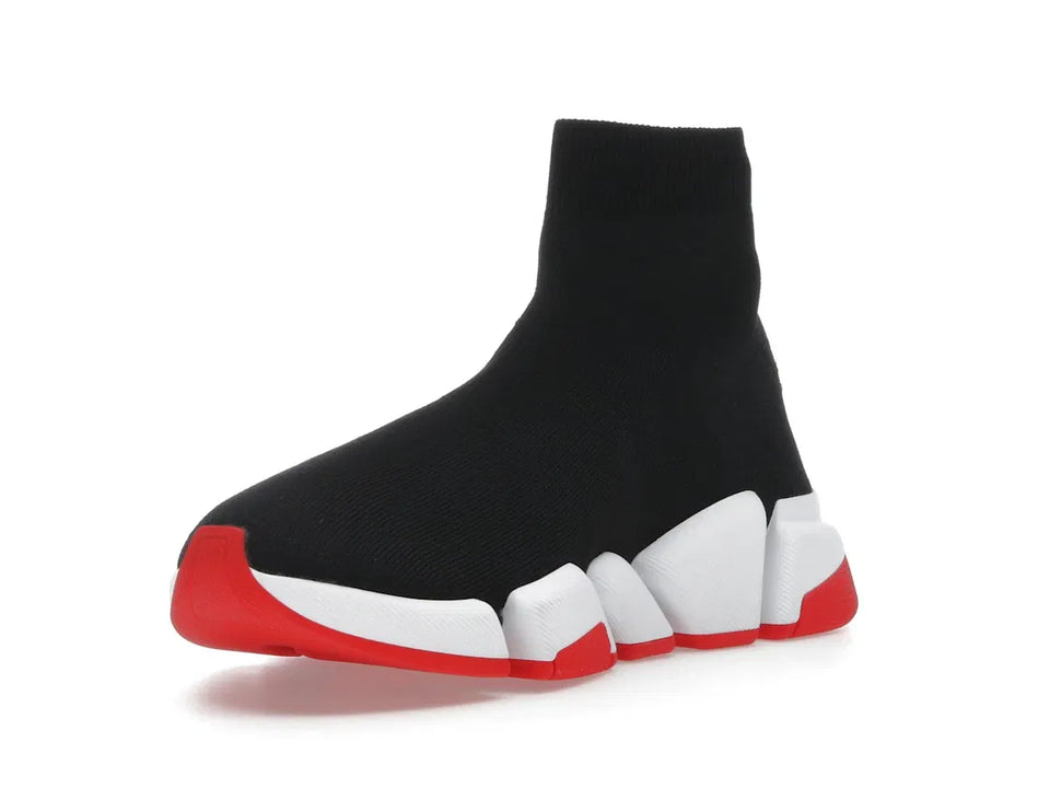 Balenciaga Speed 2.0 Recycled Knit Black White Red Sole