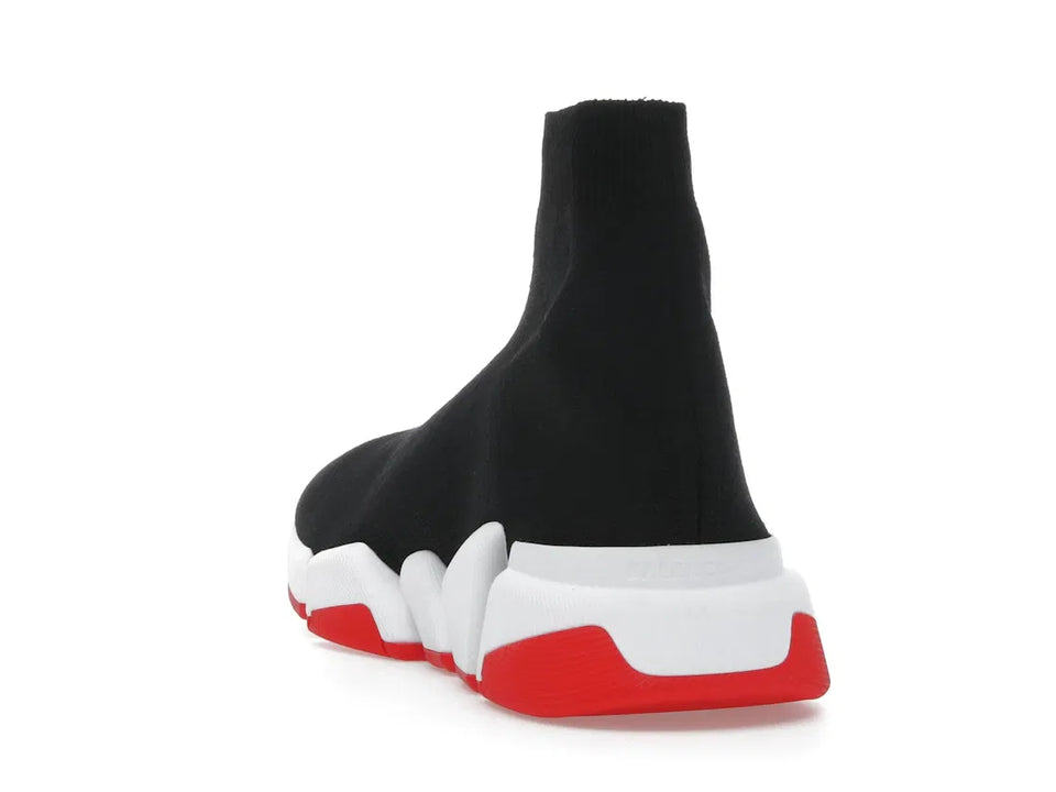 Balenciaga Speed 2.0 Recycled Knit Black White Red Sole