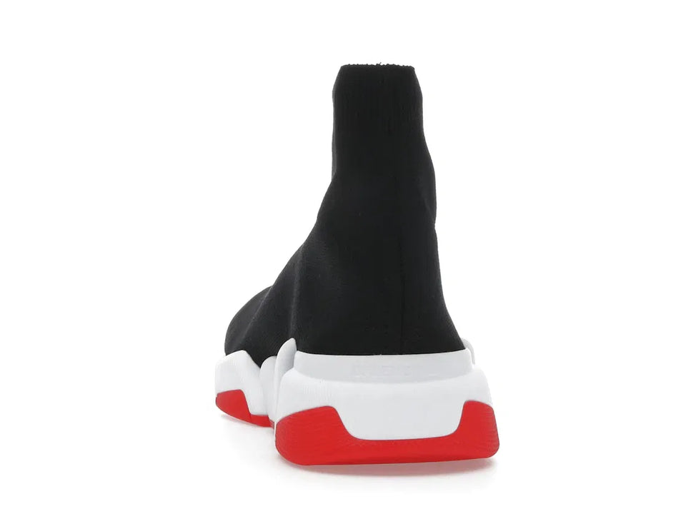 Balenciaga Speed 2.0 Recycled Knit Black White Red Sole