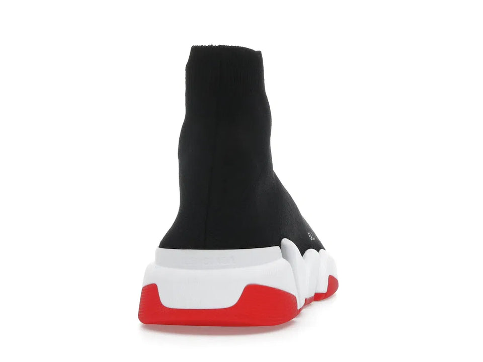 Balenciaga Speed 2.0 Recycled Knit Black White Red Sole