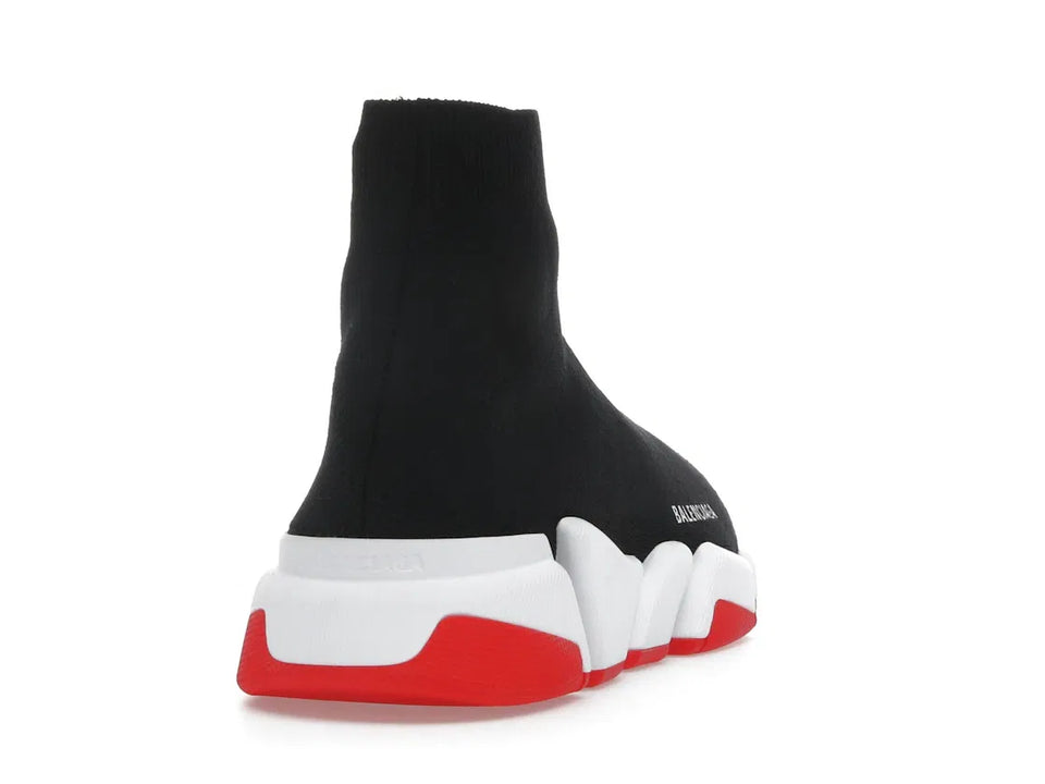 Balenciaga Speed 2.0 Recycled Knit Black White Red Sole