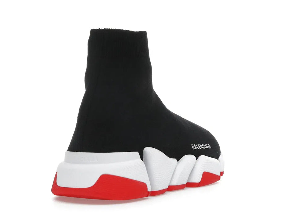 Balenciaga Speed 2.0 Recycled Knit Black White Red Sole