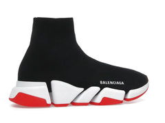 Balenciaga Speed 2.0 Recycled Knit Black White Red Sole