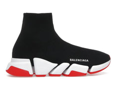 Balenciaga Speed 2.0 Recycled Knit Black White Red Sole