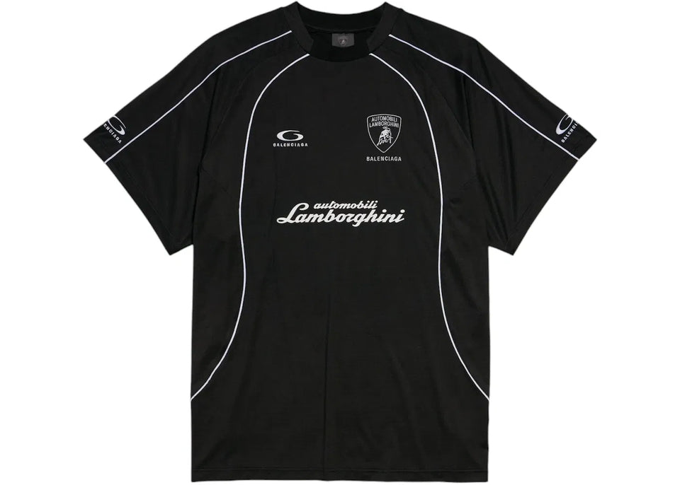 Balenciaga Automobil Lamborghini Oversized Soccer T-Shirt Black