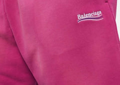 Balenciaga Campaign Logo Sweatshorts Dark Fuchsia