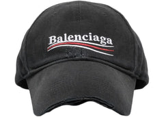 Balenciaga Political Campaign Distressed Cap Grey/Multi