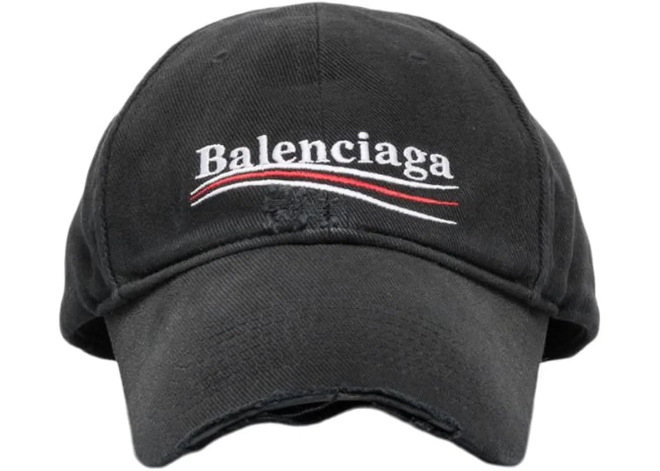 Balenciaga Political Campaign Distressed Cap Grey/Multi
