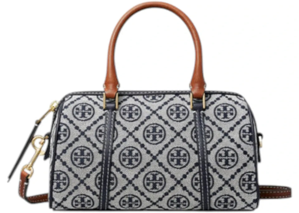 Tory Burch T Monogram Mini Barrel Bag Navy