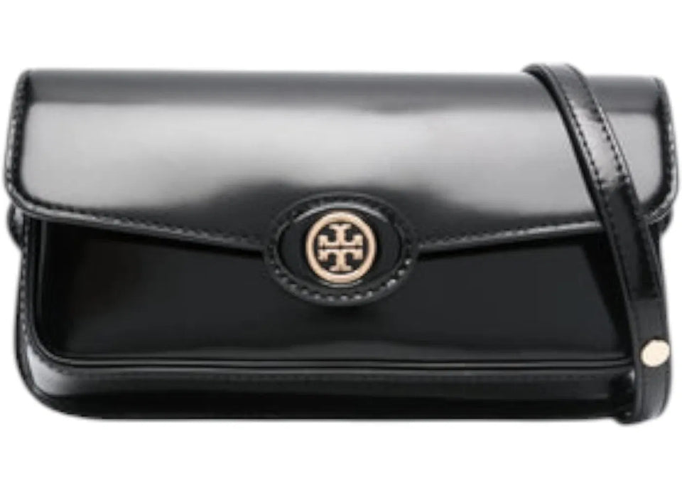 Tory Burch Robinson Spazzolato Rectangular Shoulder Bag Black