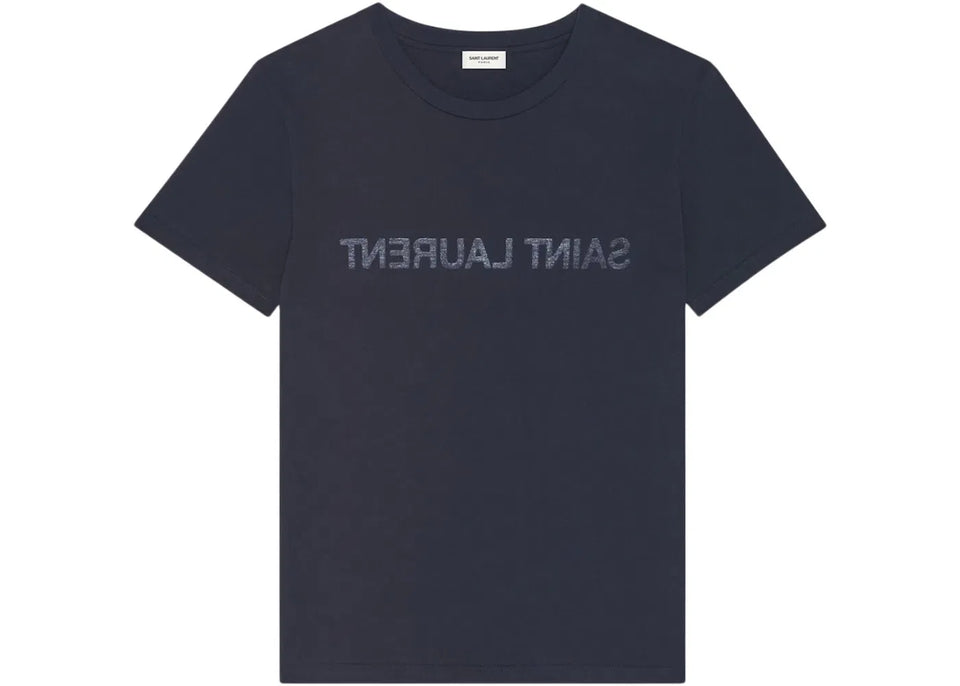 Saint Laurent Reverse Logo T-Shirt Navy
