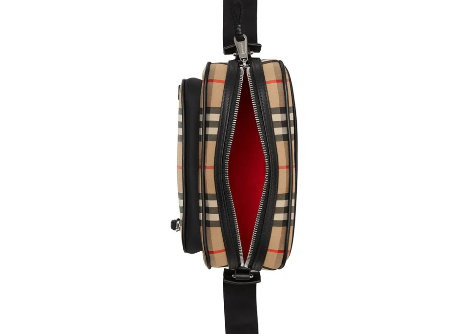 Burberry Vintage Check and Leather Crossbody Bag Archive Beige