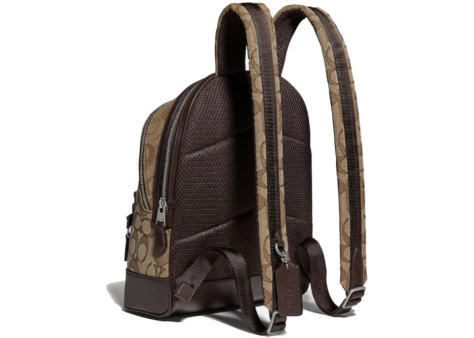 Coach x Bape Academy Backpack 23 Signature Jacquard With Ape Head Light Antique Nickel/Khaki