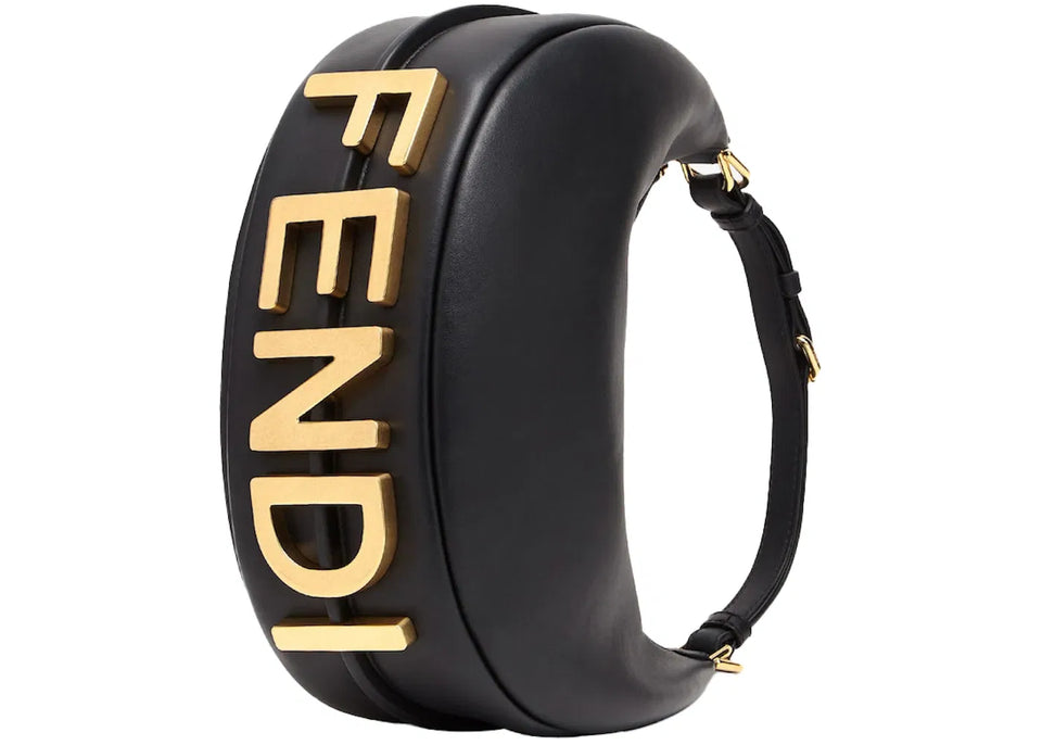Fendi by Marc Jacobs Fendigraphy Small Black Leather Bag