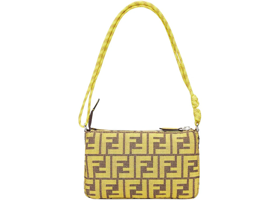 Fendi x FRGMT x Pokemon FF Fabric Bag Baguette Pouch Yellow