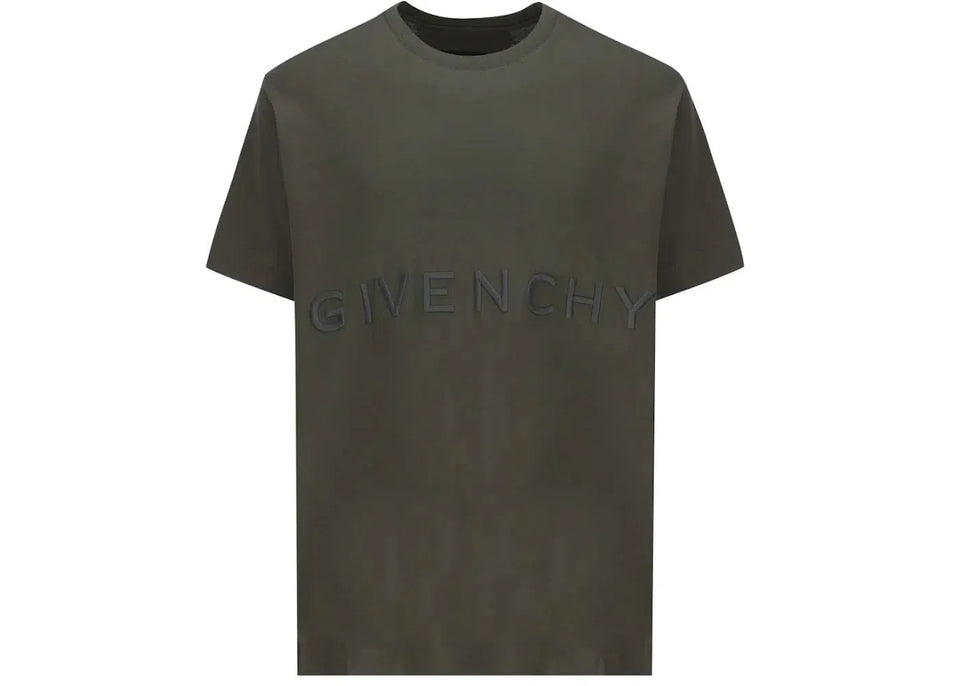 Givenchy Oversized Embroidered Logo T-Shirt Greyish Green