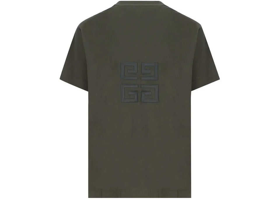 Givenchy Oversized Embroidered Logo T-Shirt Greyish Green