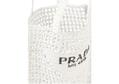 Prada Raffia Tote Bag White