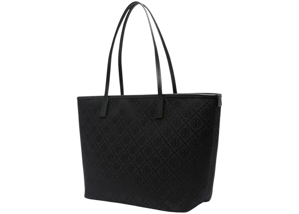 Tory Burch T Monogram Zip Tote Black