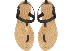 Saint Laurent Cassandra Sandals Black Leather