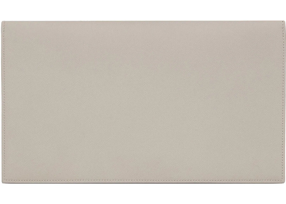 Saint Laurent Uptown Pouch Grain de Poudre Embossed Blanc Vintage