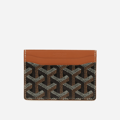 Goyard Goyardine Canvas Sky Black and Brown Saint-Sulpice Card Wallet