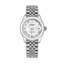 Rolex Datejust 28Mm Domed Bezel Silver Index Dial Jubilee Bracelet Ladies Watch