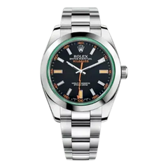 Rolex Milgauss 116400Gv Black Dial With Green Crystal Stainless Steel Oyster Bracelet - 40 mm