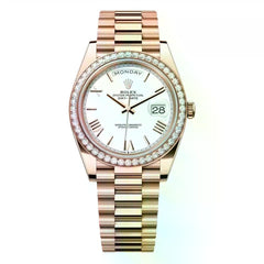 Rolex | Day-Date | 228345RBR-0012 | 40 mm | Rose gold | White | Automatic