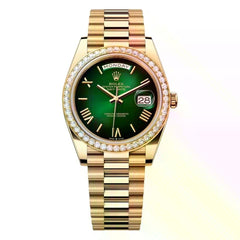 Rolex | Day-Date | 228348TBR-0045 | 40 mm | Yellow gold | Green | Automatic