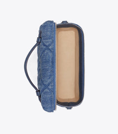 Kira Diamond Quilt Denim Vanity Case