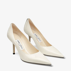 Jimmy Choo Latte Patent Leather Pumps with JC Emblem