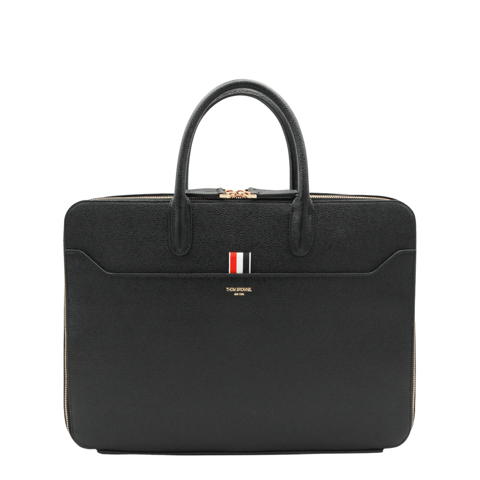 Black Double Brass Zipper Bag
