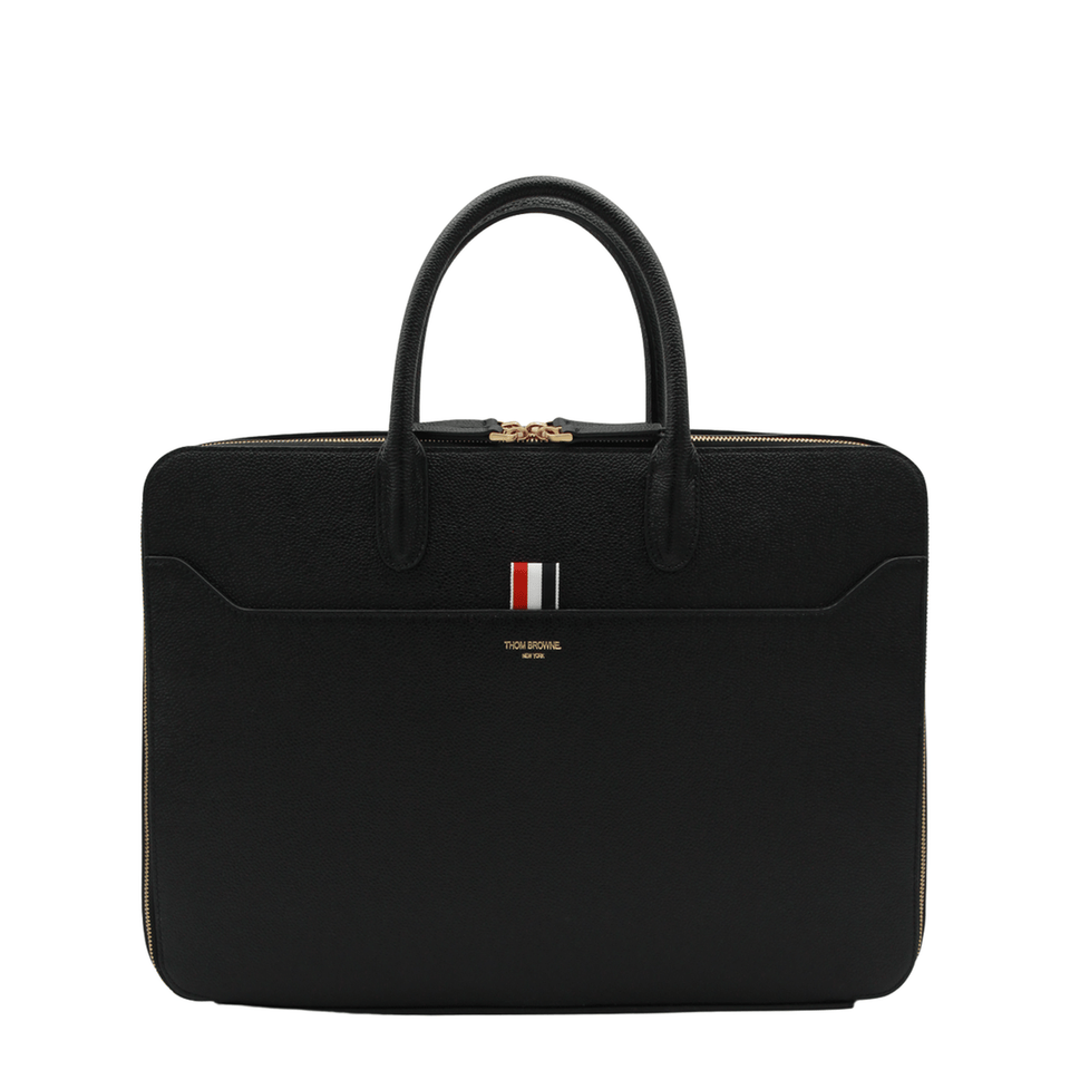 Black Double Brass Zipper Bag