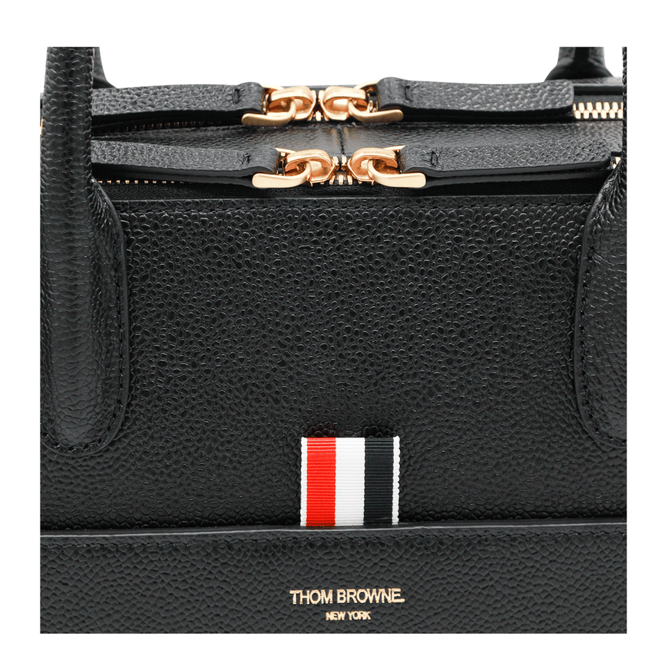 Black Double Brass Zipper Bag