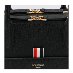 Black Double Brass Zipper Bag