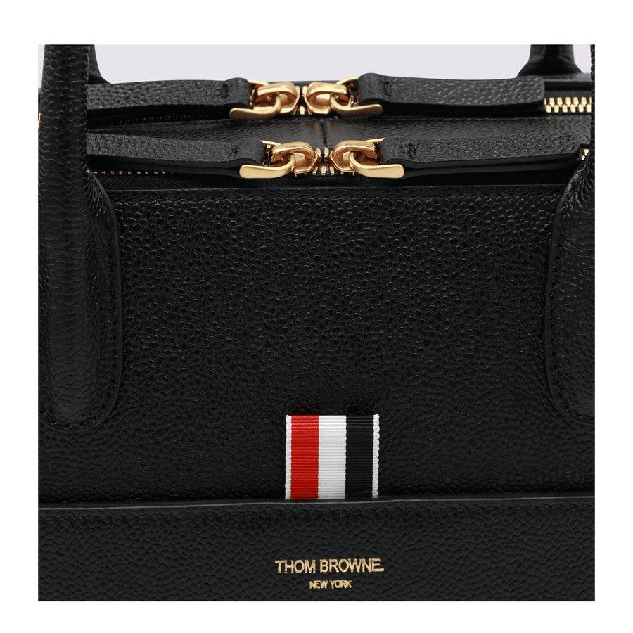 Black Double Brass Zipper Bag