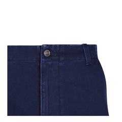Washed Denim Pant with Embossed Label in Dark Blue