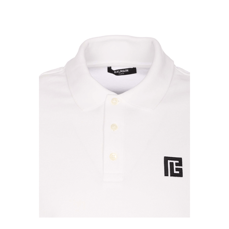Embroidered Logo Polo White