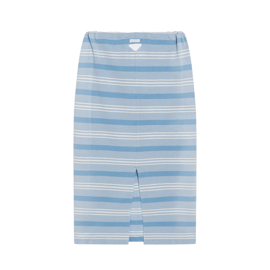 Midi Skirt in Striped Piquet Blue