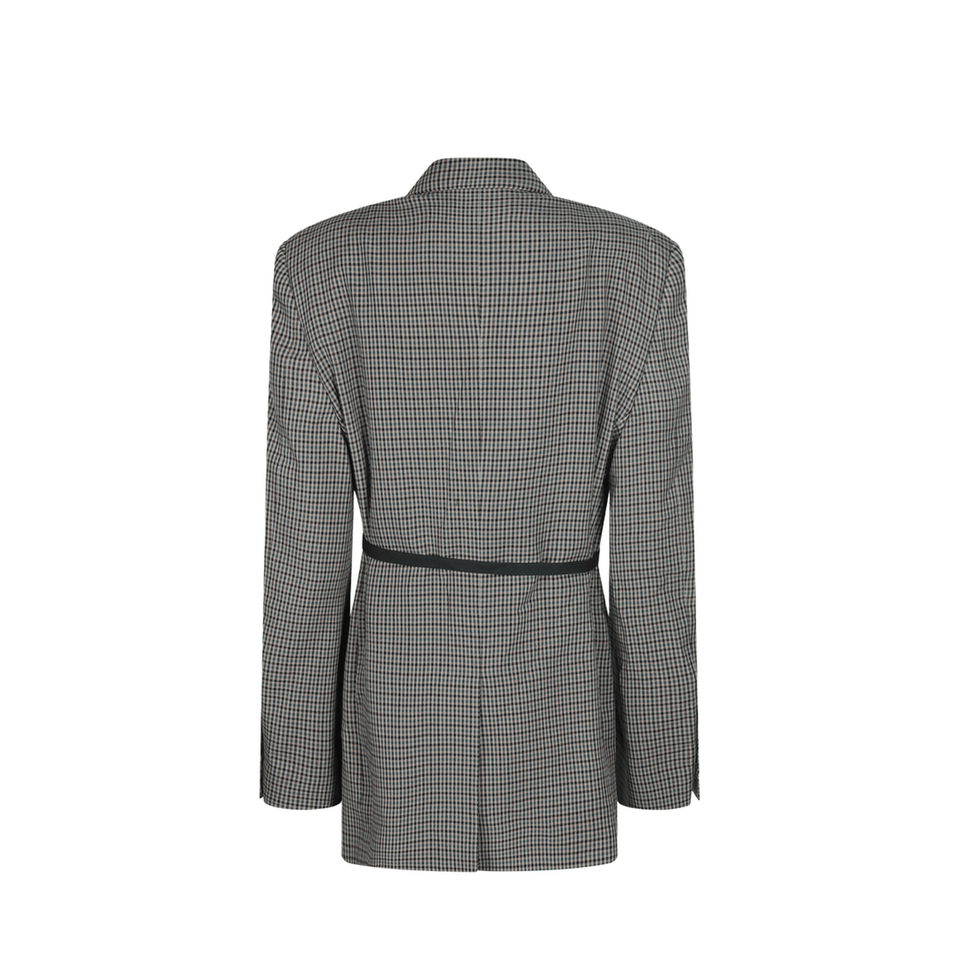 Wrap Tailored Jacket in Khaki/Brown
