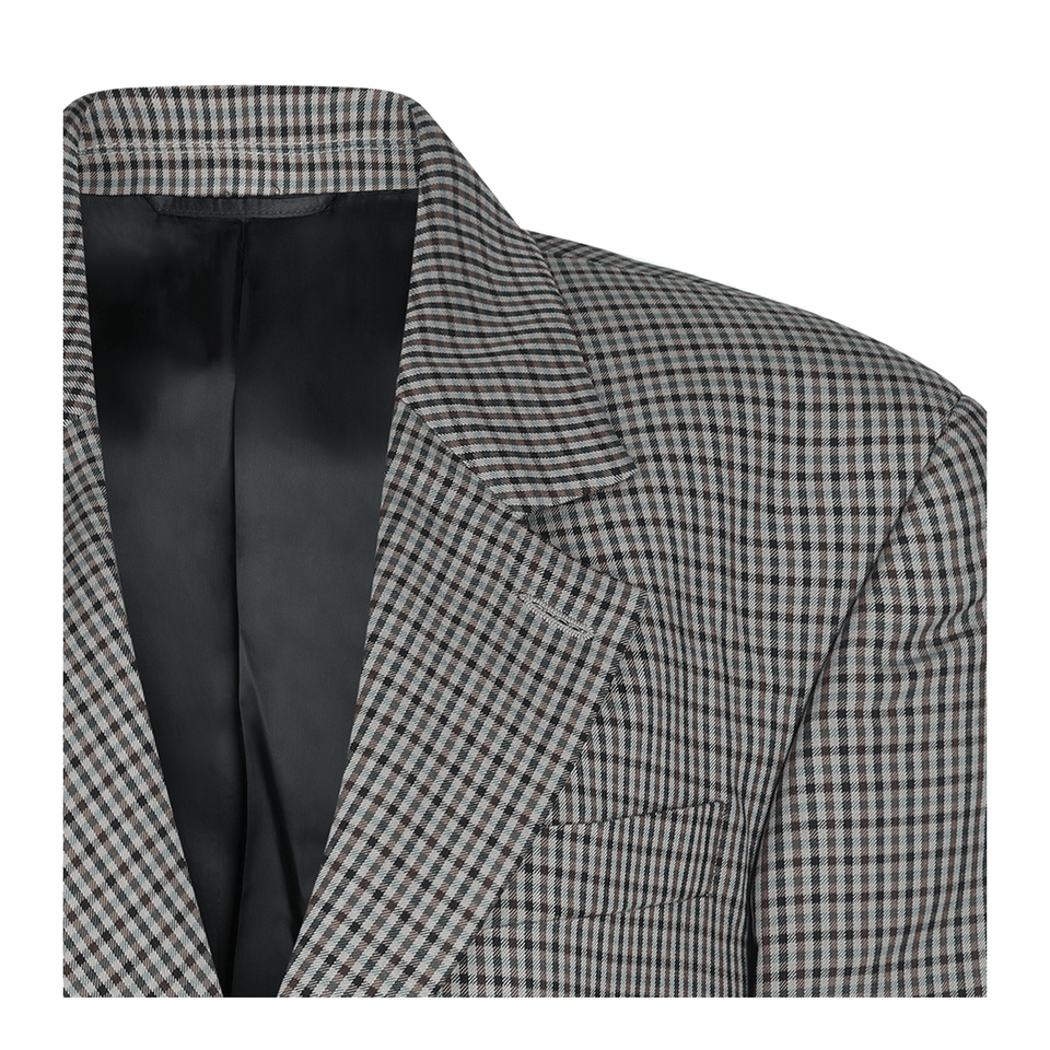 Wrap Tailored Jacket in Khaki/Brown