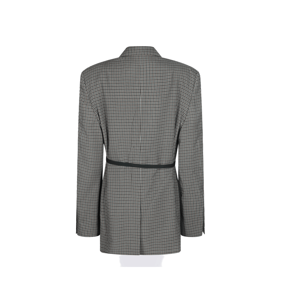 Wrap Tailored Jacket in Khaki/Brown