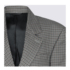 Wrap Tailored Jacket in Khaki/Brown